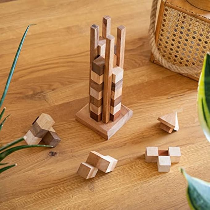 SKY TOWER - SKYSCRAPER - 3D PUZZLE - THINKING GAME - PUZZLE GAME - PATIENCE GAME - WOODEN LOGIC GAME - Image 4